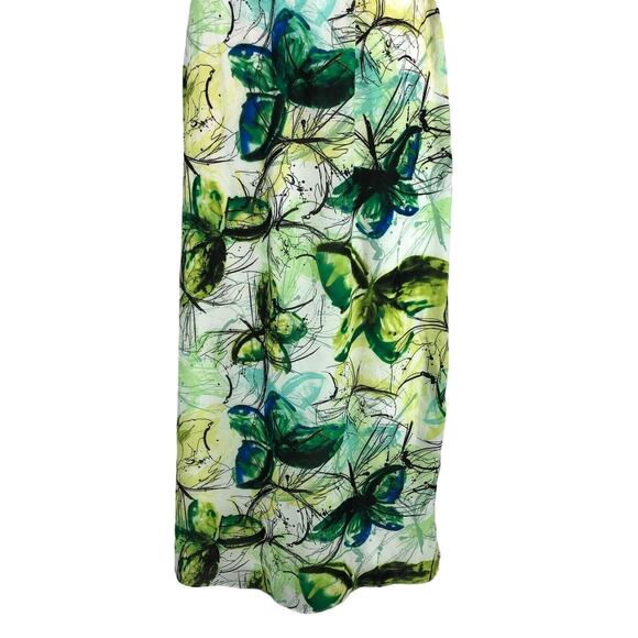 Darian Ruched A-Line Maxi Dress V Neck Sleeveless Geometric Motif Size Medium Gr - Picture 8 of 10